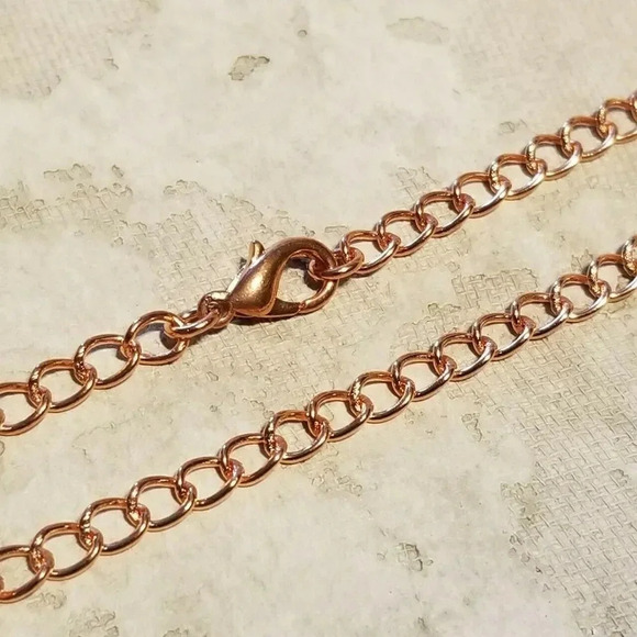 Solid Shiny Pure India Copper Metal 5x4mm Oval Link Curb Chain Necklace 24" Long - Picture 2 of 7